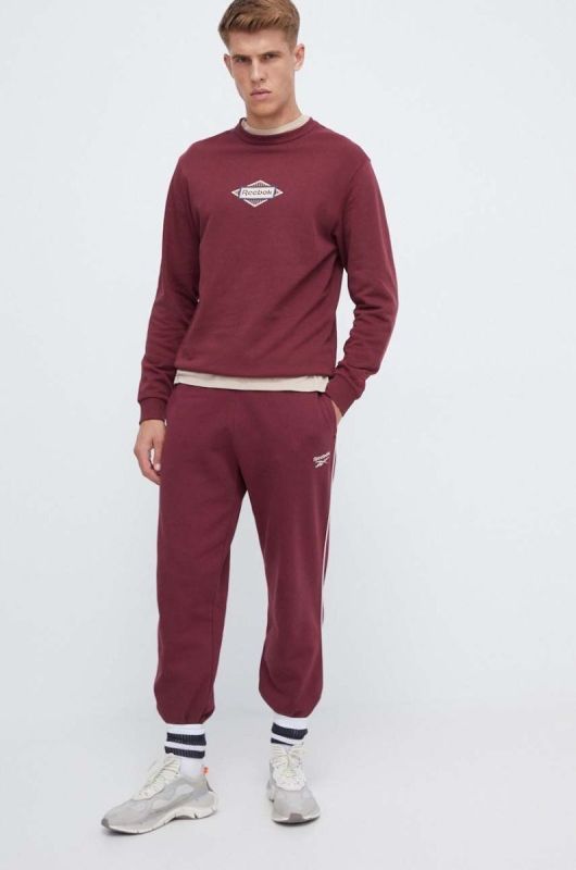 Спортивні штани Reebok колір бордовий однотонні (3555142) фото 2