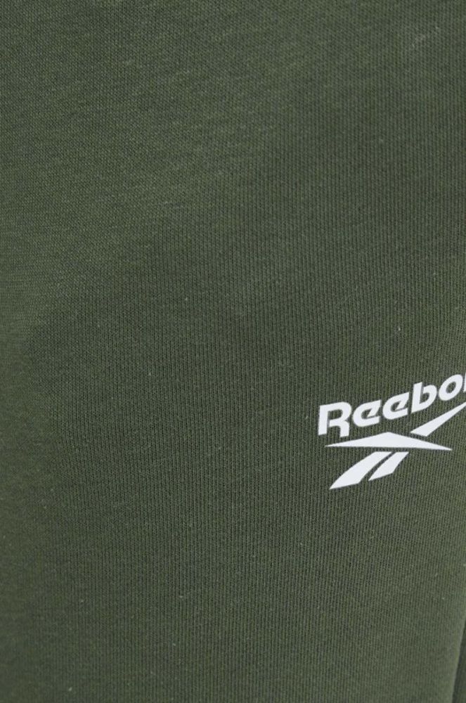 Спортивні штани Reebok колір зелений однотонні (3555152) фото 4