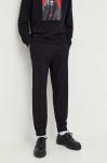 Бавовняні спортивні штани HUGO колір чорний однотонні (3486630)