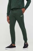 Штани лаунж HUGO колір зелений однотонні