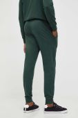 Штани лаунж HUGO колір зелений однотонні