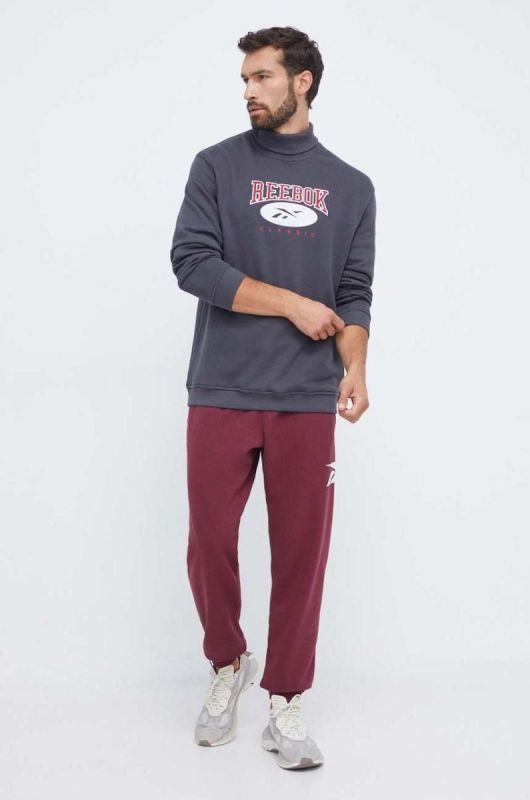 Спортивні штани Reebok Classic колір бордовий з принтом фото 2