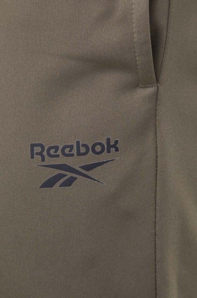 Спортивні штани Reebok колір зелений однотонні (3551342) фото 4