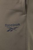 Спортивні штани Reebok колір зелений однотонні (3551342)