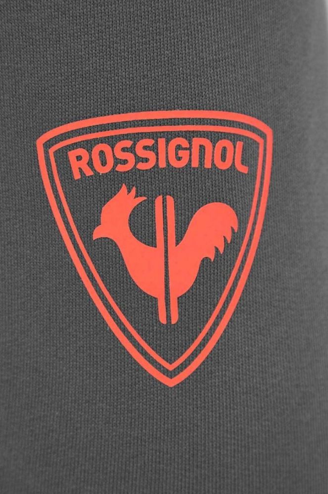 Бавовняні спортивні штани Rossignol HERO колір сірий з принтом фото 4