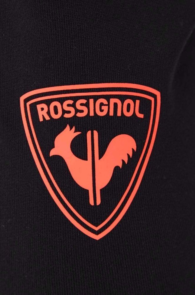 Бавовняні спортивні штани Rossignol HERO колір чорний з принтом фото 4