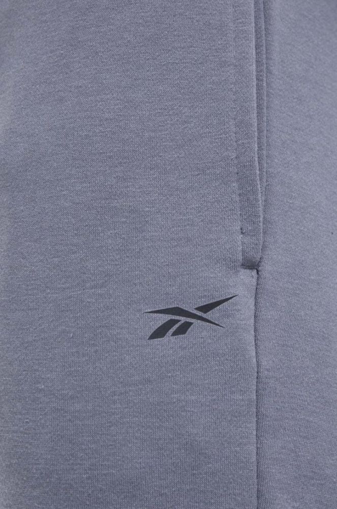 Спортивні штани Reebok колір сірий однотонні фото 4