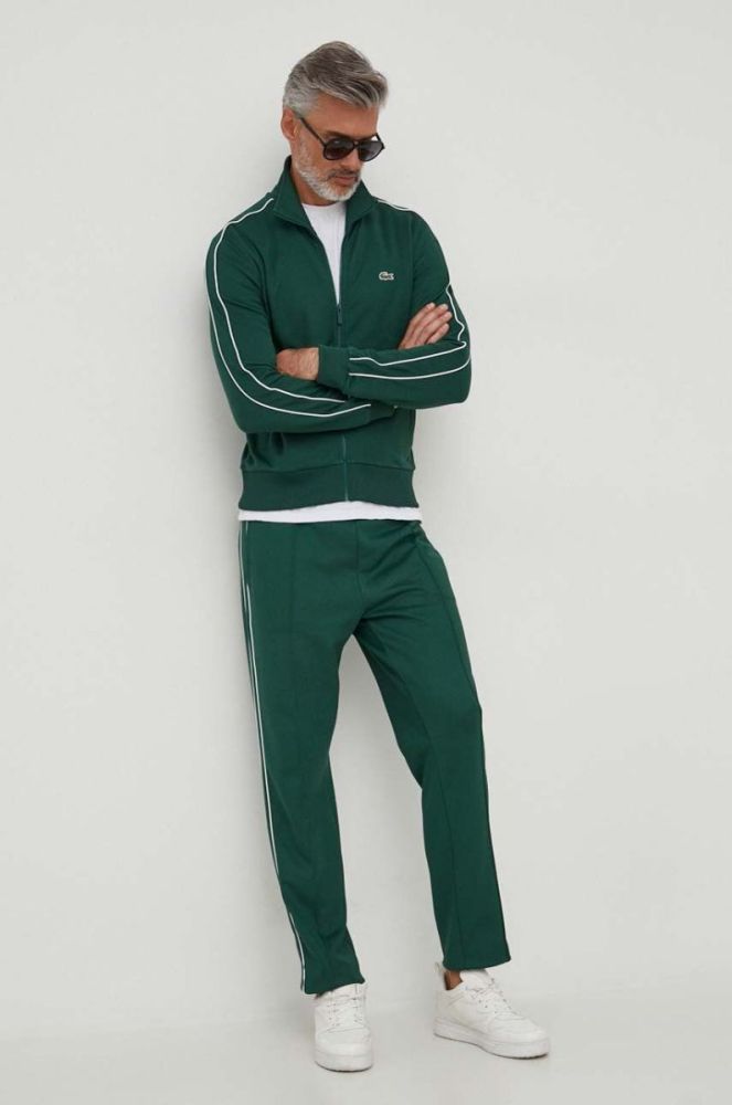 Спортивні штани Lacoste колір зелений однотонні (3626028) фото 2