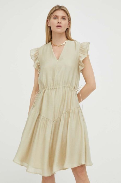 Сукня Bruuns Bazaar Zaria Camma колір бежевий mini розкльошена