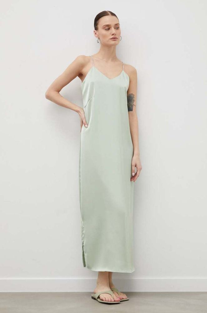 Сукня Bruuns Bazaar колір зелений midi облягаюча (3269244)