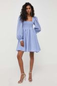 Сукня Custommade mini розкльошена колір блакитний