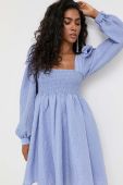 Сукня Custommade mini розкльошена колір блакитний