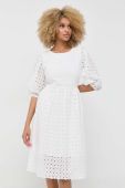 Бавовняна сукня Notes du Nord Honey колір білий mini розкльошена