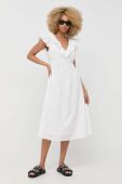 Бавовняна сукня Notes du Nord Honey колір білий midi розкльошена
