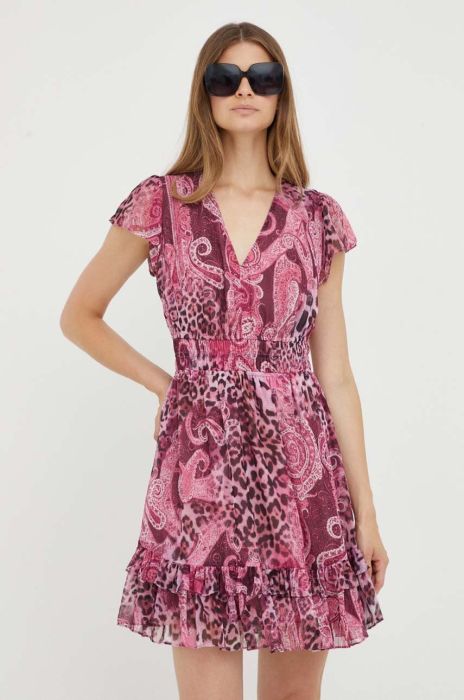 Сукня Guess колір фіолетовий mini розкльошена (3451192)