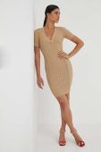 Сукня Guess колір бежевий mini облягаюча (3416345)