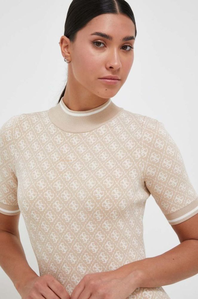 Сукня Guess колір бежевий mini облягаюча (3416360) фото 4