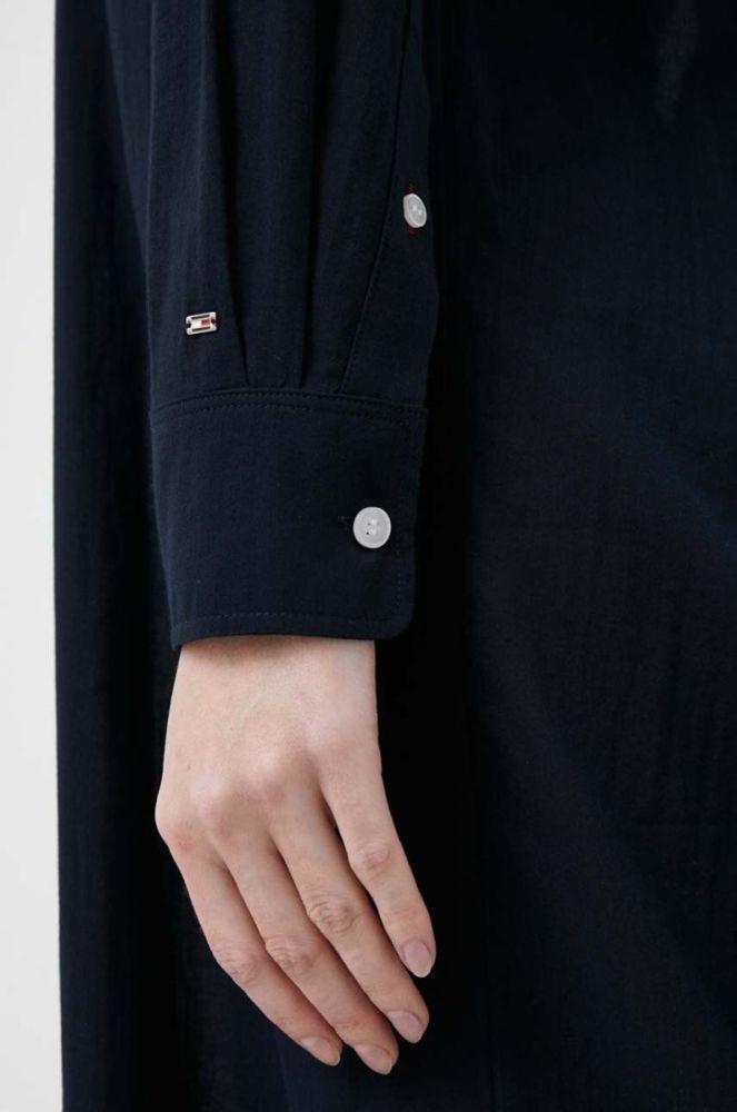 Бавовняна сукня Tommy Hilfiger колір синій maxi пряма фото 4