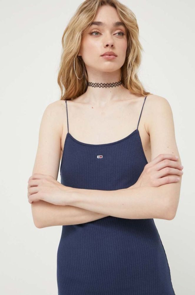 Сукня Tommy Jeans колір синій mini облягаюча (3276720) фото 4