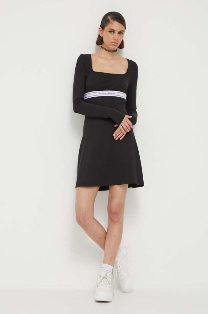 Сукня Tommy Jeans колір чорний mini розкльошена (3363238) фото 2