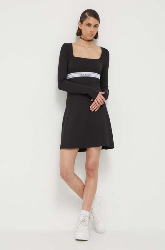 Сукня Tommy Jeans колір чорний mini розкльошена (3363238) фото 2