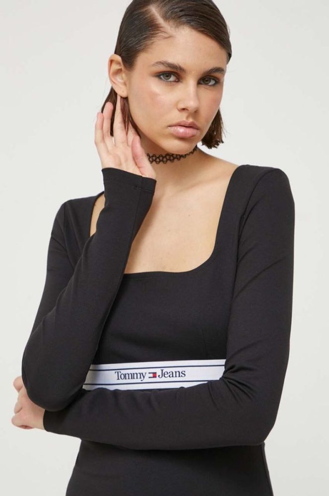 Сукня Tommy Jeans колір чорний mini розкльошена (3363238) фото 4