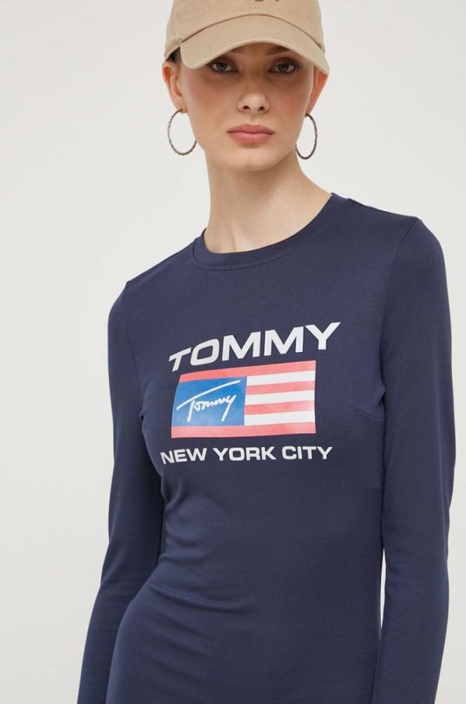 Сукня Tommy Jeans колір синій mini облягаюча (3376916) фото 4
