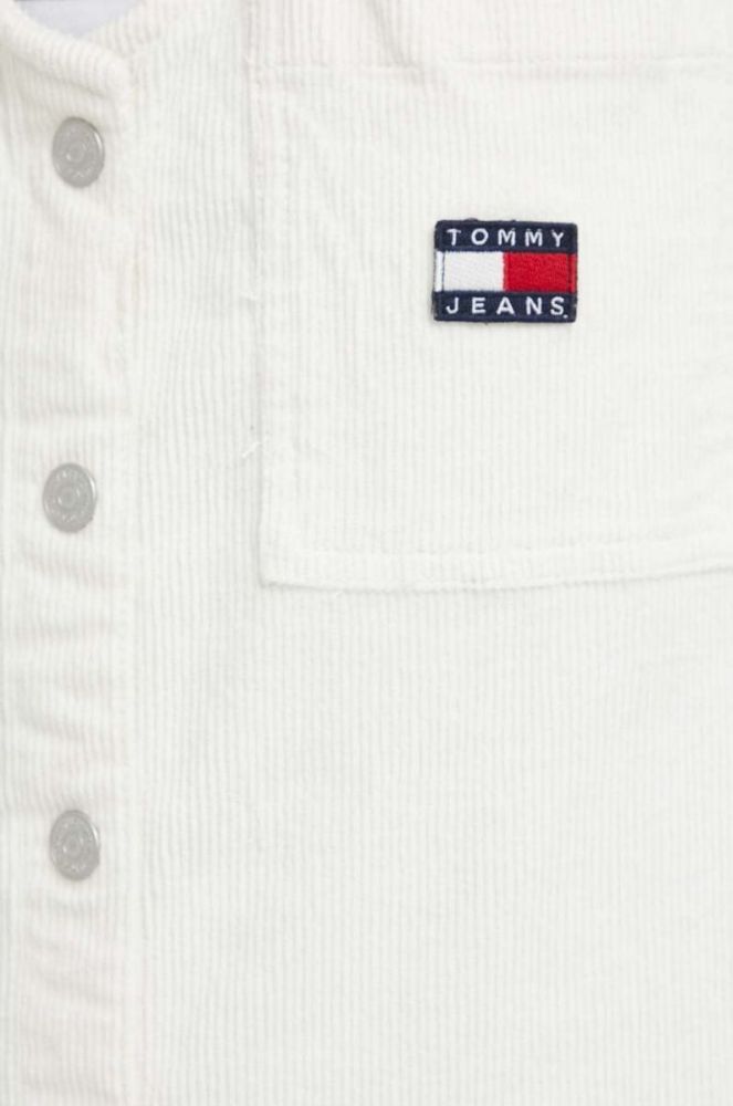 Вельветова сукня Tommy Jeans колір білий mini пряма фото 5
