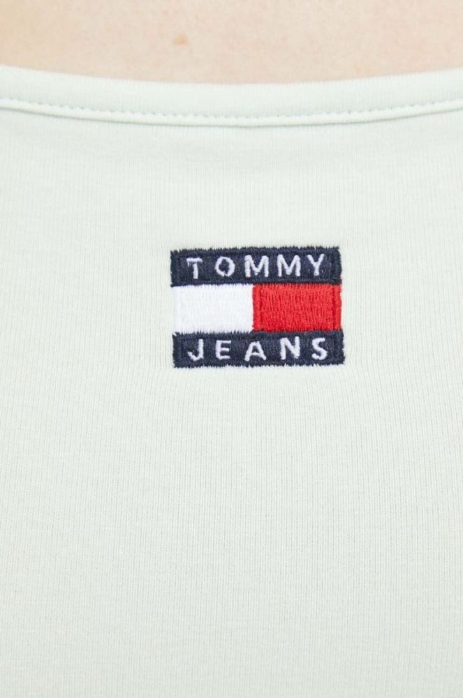 Сукня Tommy Jeans колір зелений midi облягаюча фото 7