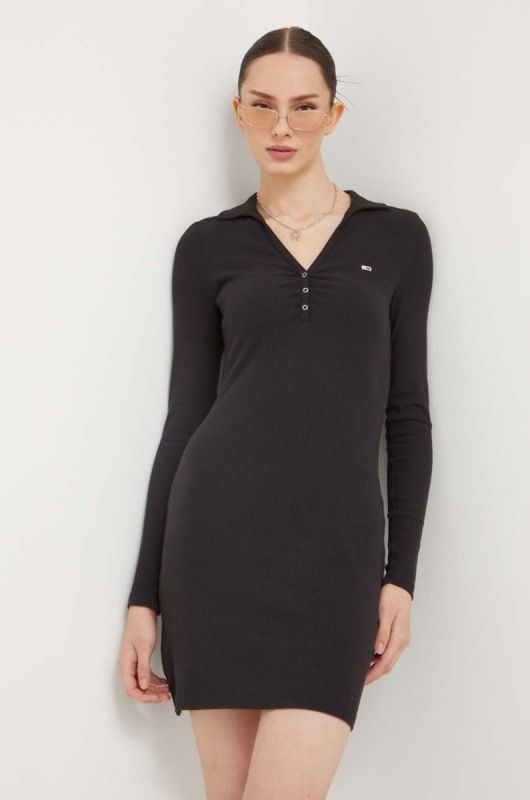 Сукня Tommy Jeans колір чорний mini облягаюча (3471372)