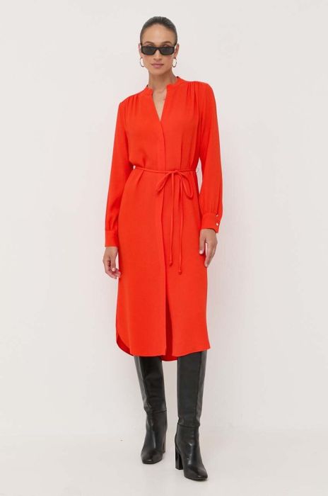 Сукня BOSS колір помаранчевий midi oversize