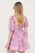 Сукня Bardot колір фіолетовий mini розкльошена (3319890)