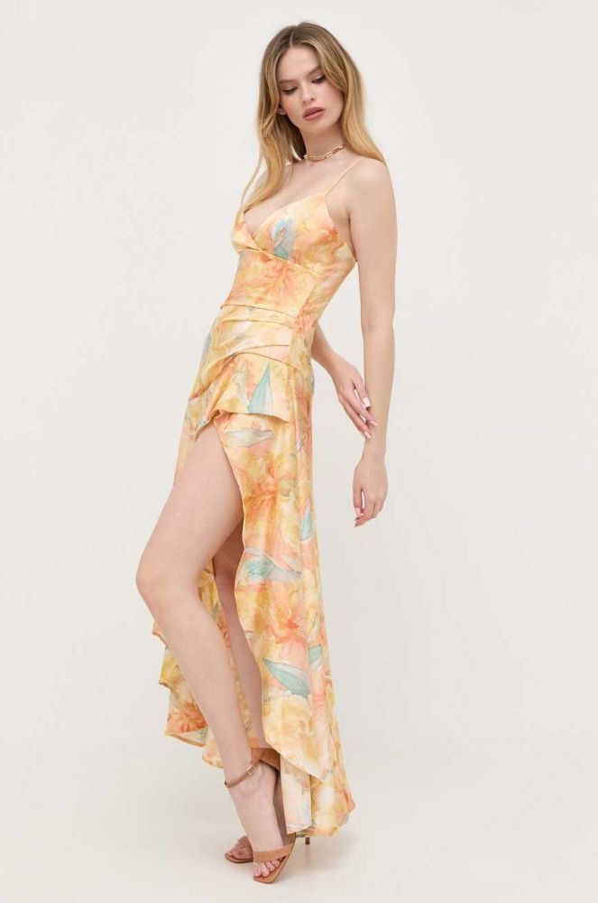 Сукня Bardot maxi розкльошена колір барвистий (3322400)