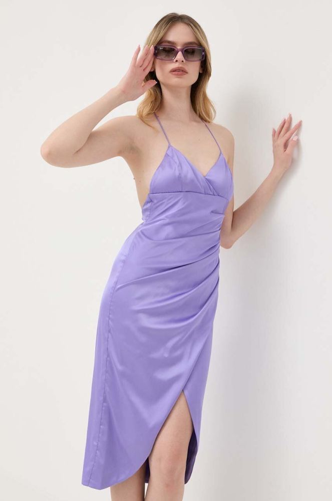 Сукня Bardot колір фіолетовий midi облягаюча (3319896)