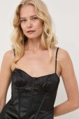 Сукня Bardot колір чорний mini облягаюча (3410230)