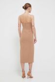 Сукня Bardot колір бежевий midi облягаюча (3404561)