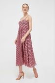 Сукня Bardot колір рожевий maxi розкльошена (3404570)