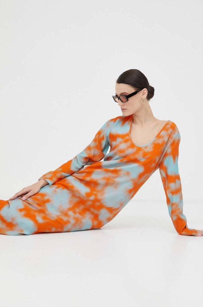 Сукня Samsoe Samsoe колір помаранчевий maxi пряма (3297001)