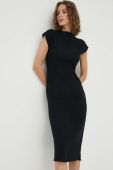 Сукня Samsoe Samsoe колір чорний midi облягаюча