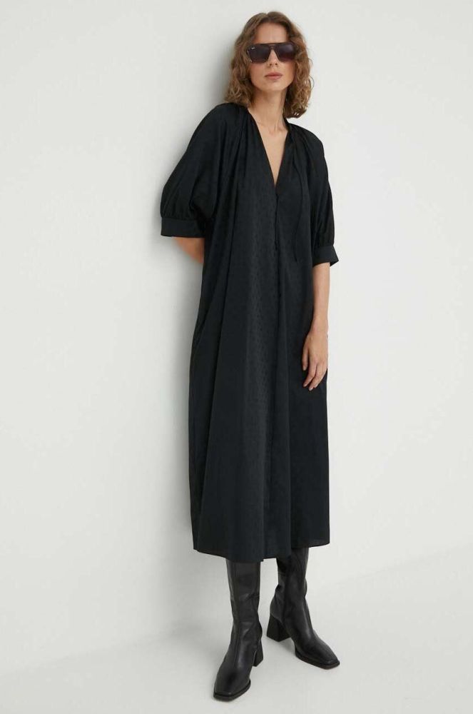 Бавовняна сукня Samsoe Samsoe колір чорний midi oversize (3379738)