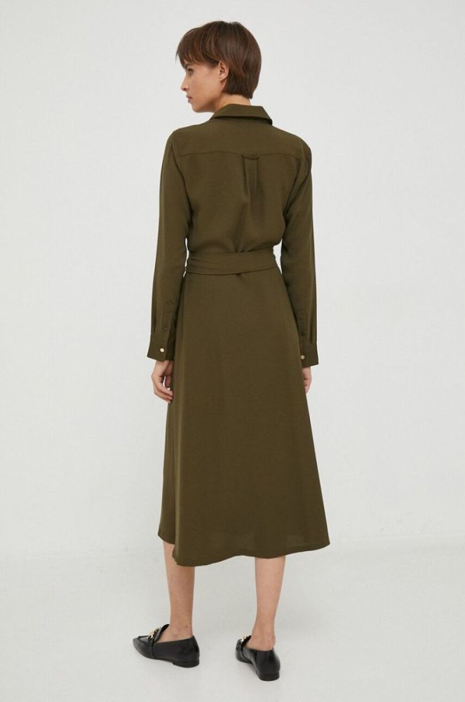 Сукня Lauren Ralph Lauren колір зелений midi розкльошена фото 3