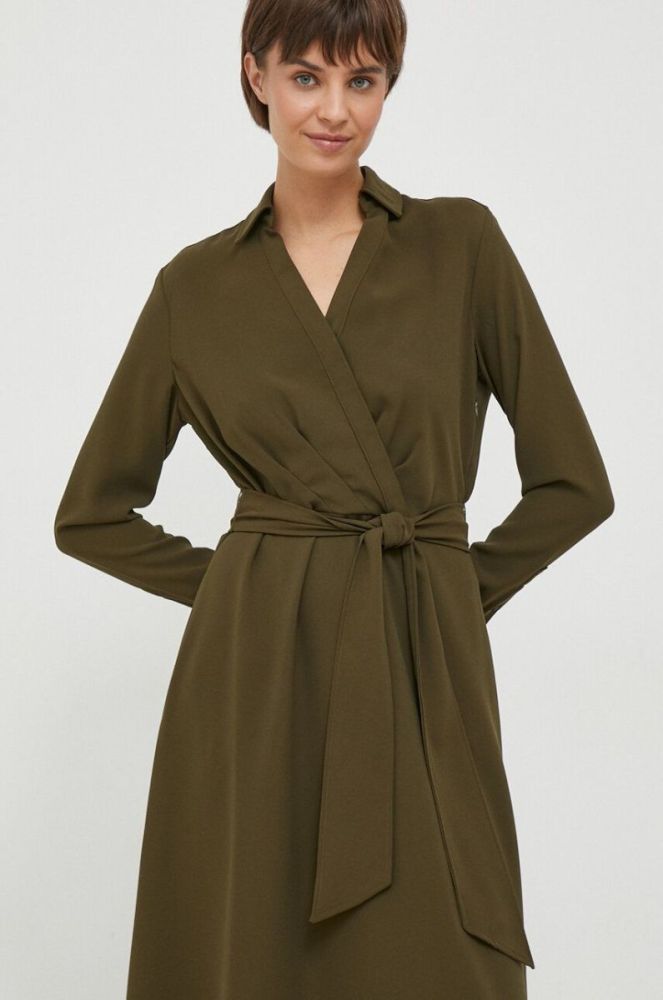 Сукня Lauren Ralph Lauren колір зелений midi розкльошена фото 4
