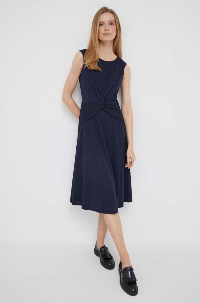 Сукня Lauren Ralph Lauren колір синій midi розкльошена (3322416)