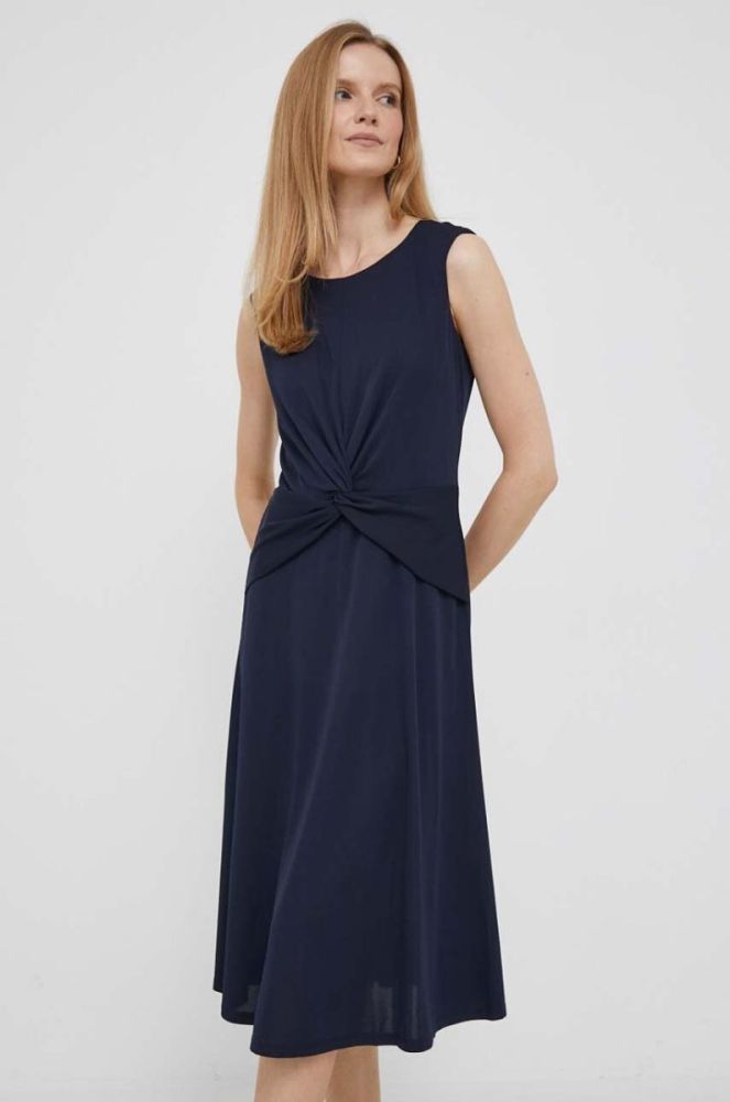 Сукня Lauren Ralph Lauren колір синій midi розкльошена (3322416) фото 2