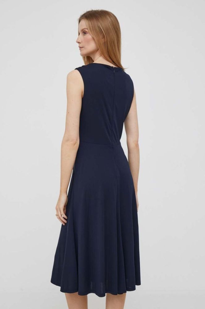 Сукня Lauren Ralph Lauren колір синій midi розкльошена (3322416) фото 3