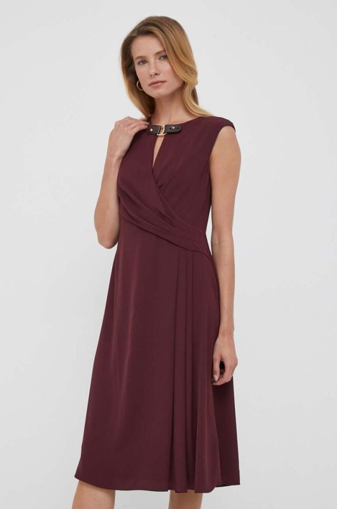 Сукня Lauren Ralph Lauren колір бордовий mini розкльошена (3342641) фото 2
