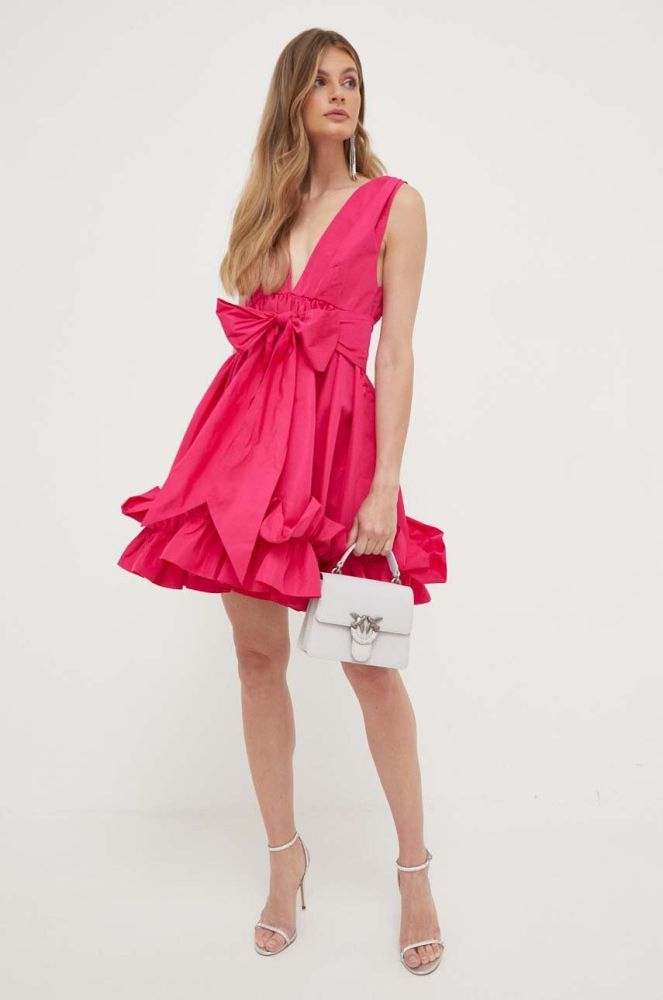 Сукня Pinko колір рожевий mini розкльошена (3455019)