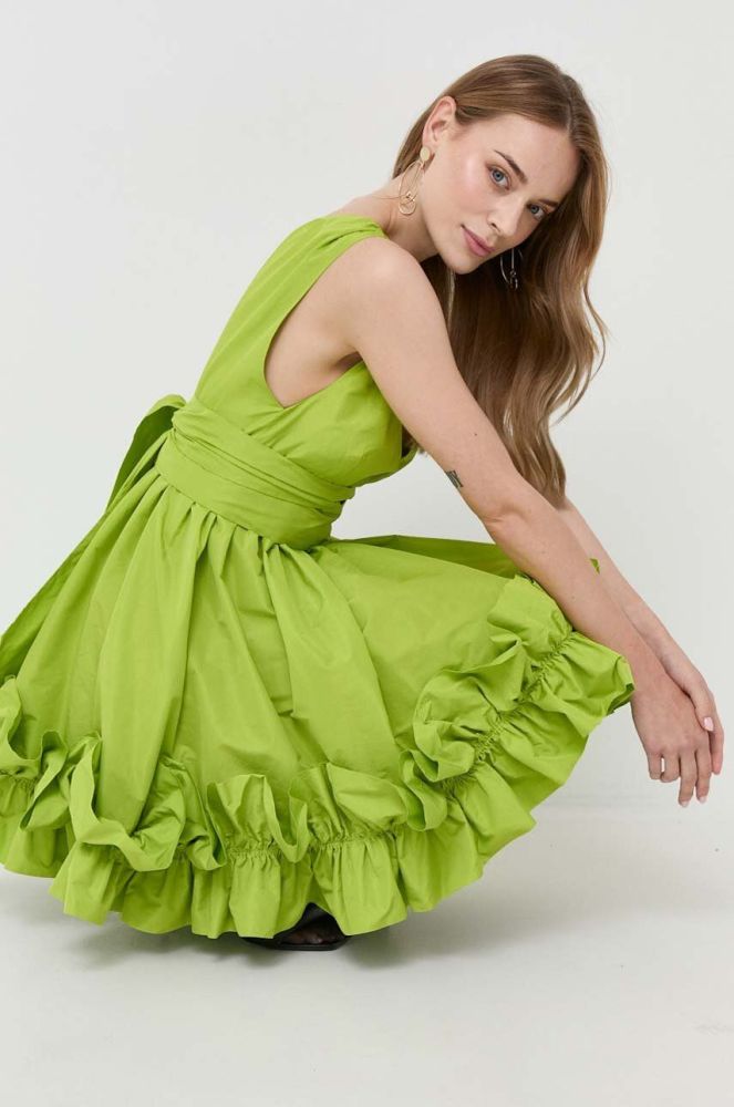 Сукня Pinko колір зелений mini розкльошена (3455023)
