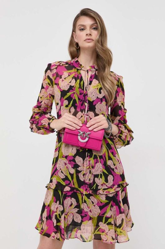 Сукня Pinko колір рожевий mini розкльошена (3447306)