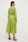 Сукня Pinko колір зелений midi розкльошена